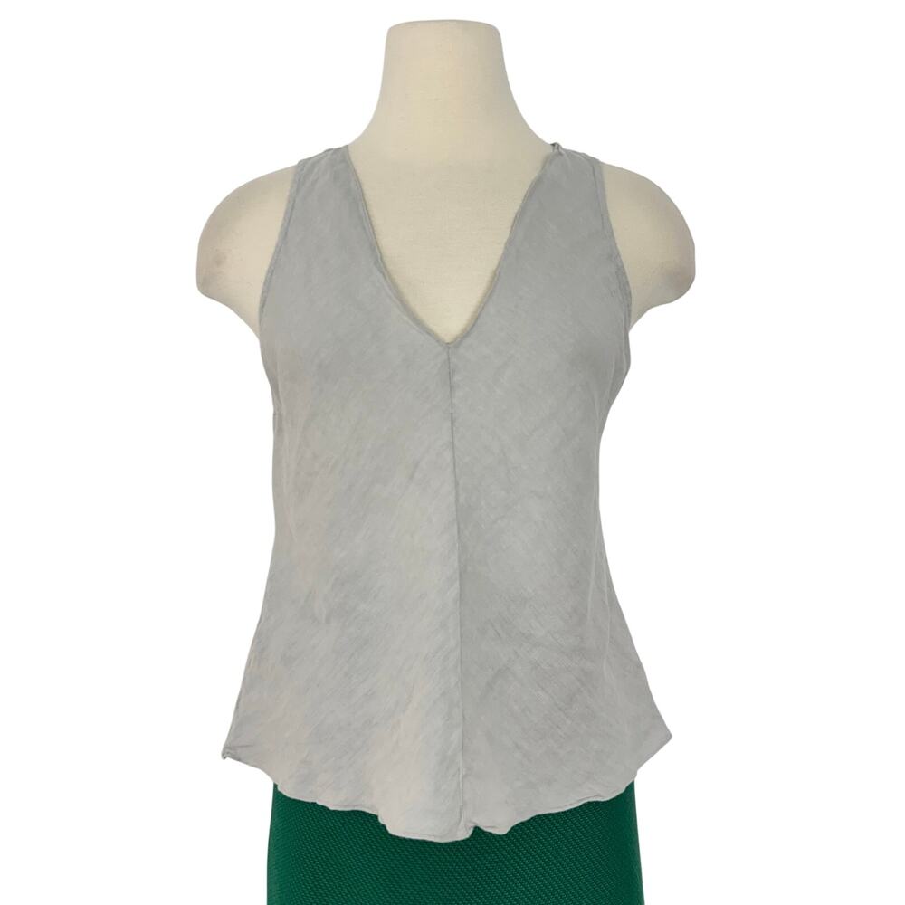 120% Lino Linen Tank Top Gray | Fits like US Medium